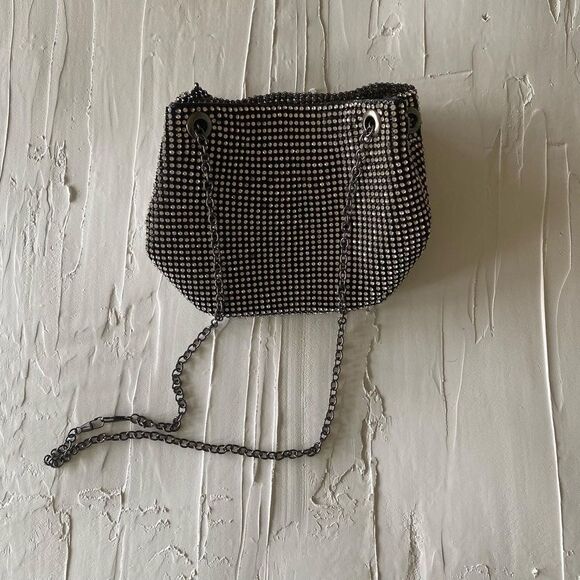 Silver Purse Metallic Small Night Out Shoulder Bag NEW!! - Picture 4 of 6